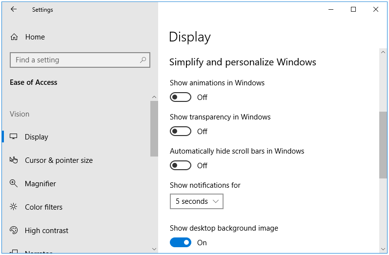 Cách giữ thanh cuộn luôn hiển thị trong Windows 10
